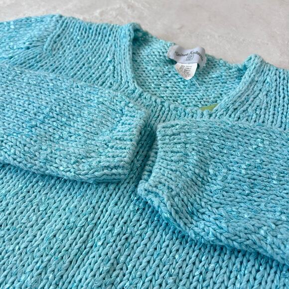 United Knitwear Vintage powder Blue Sweater Women's size Small Medium - Picture 6 of 8
